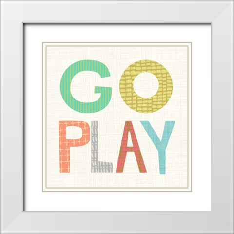 Kid Play III White Modern Wood Framed Art Print with Double Matting by Zarris, Chariklia