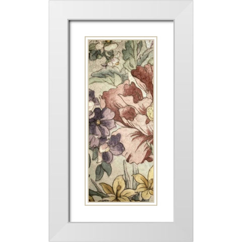 Earthtone Floral Panel II White Modern Wood Framed Art Print with Double Matting by Kohnke, Catherine