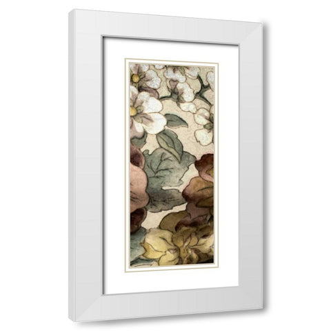 Earthtone Floral Panel III White Modern Wood Framed Art Print with Double Matting by Kohnke, Catherine