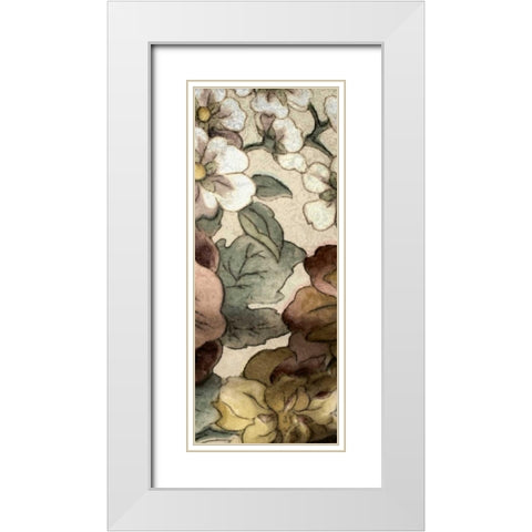 Earthtone Floral Panel III White Modern Wood Framed Art Print with Double Matting by Kohnke, Catherine