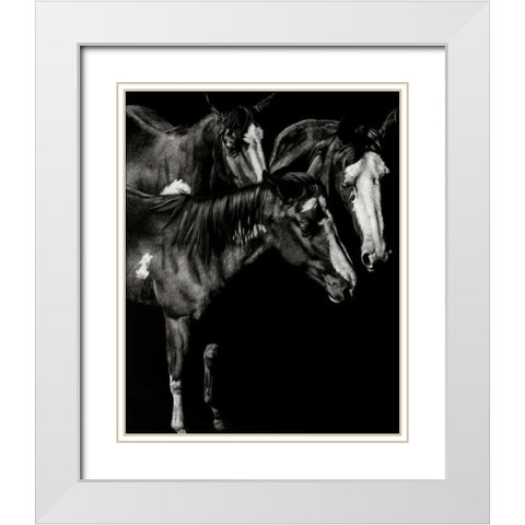 Scratchboard Blaze Buddies White Modern Wood Framed Art Print with Double Matting by Chapman, Julie T.