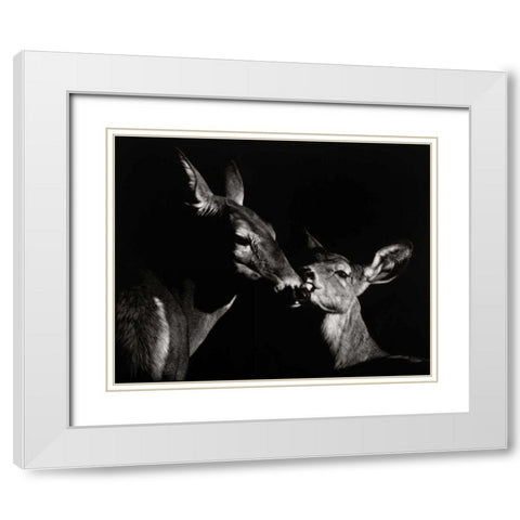 Scratchboard Mother Love #2 White Modern Wood Framed Art Print with Double Matting by Chapman, Julie T.