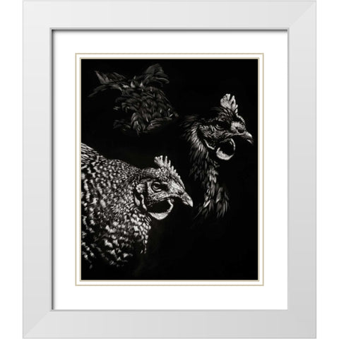 Scratchboard Skeptics White Modern Wood Framed Art Print with Double Matting by Chapman, Julie T.
