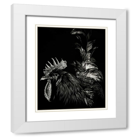 Scratchboard Tyrant White Modern Wood Framed Art Print with Double Matting by Chapman, Julie T.