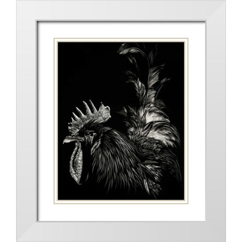 Scratchboard Tyrant White Modern Wood Framed Art Print with Double Matting by Chapman, Julie T.