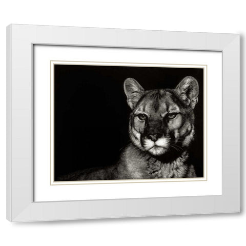 Scratchboard Nightfall White Modern Wood Framed Art Print with Double Matting by Chapman, Julie T.