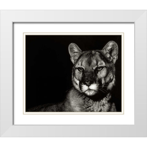 Scratchboard Nightfall White Modern Wood Framed Art Print with Double Matting by Chapman, Julie T.