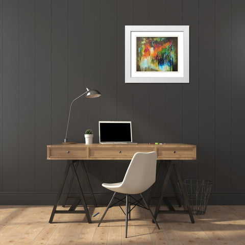 Estaciones White Modern Wood Framed Art Print with Double Matting by Herrera, Leticia