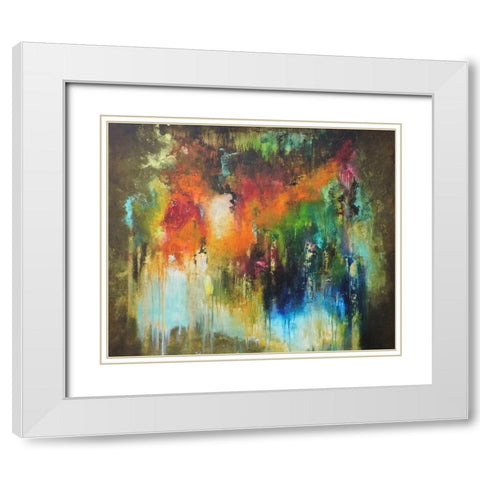 Estaciones White Modern Wood Framed Art Print with Double Matting by Herrera, Leticia