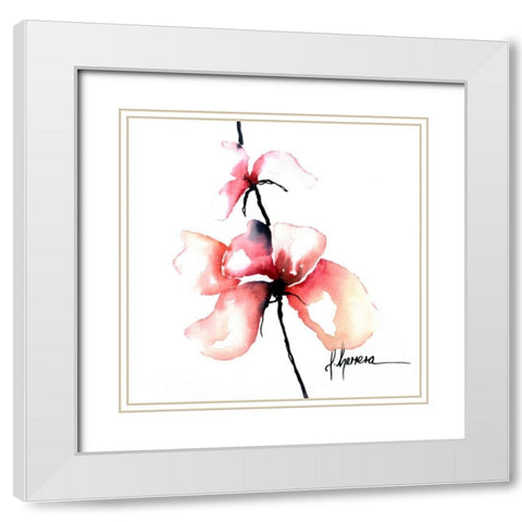 Bold Floral I White Modern Wood Framed Art Print with Double Matting by Herrera, Leticia