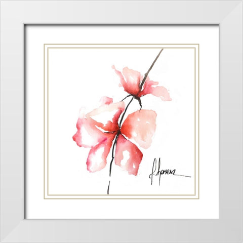 Bold Floral II White Modern Wood Framed Art Print with Double Matting by Herrera, Leticia