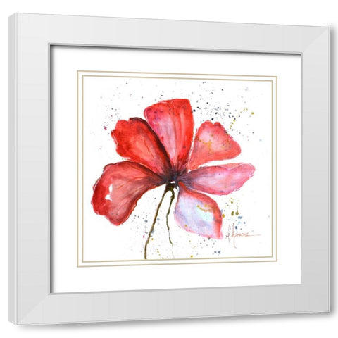 Bold Floral III White Modern Wood Framed Art Print with Double Matting by Herrera, Leticia