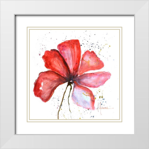 Bold Floral III White Modern Wood Framed Art Print with Double Matting by Herrera, Leticia