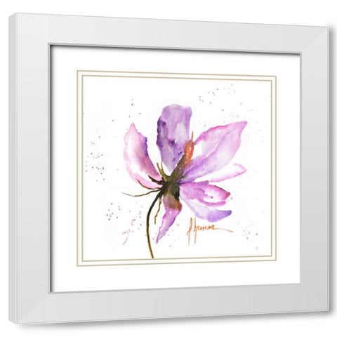 Bold Floral IV White Modern Wood Framed Art Print with Double Matting by Herrera, Leticia