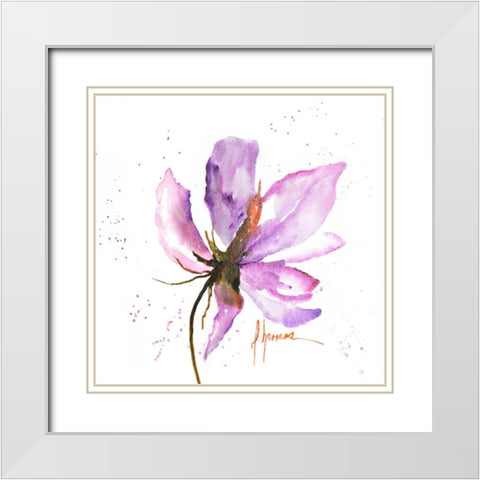 Bold Floral IV White Modern Wood Framed Art Print with Double Matting by Herrera, Leticia