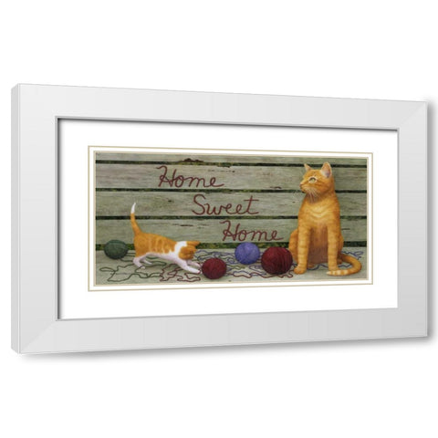 Home Sweet Home White Modern Wood Framed Art Print with Double Matting by Matcham, Marcia