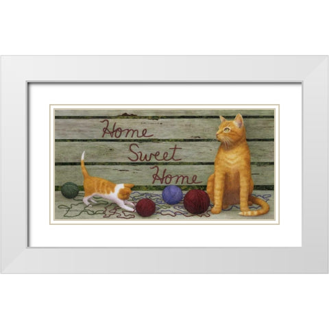Home Sweet Home White Modern Wood Framed Art Print with Double Matting by Matcham, Marcia