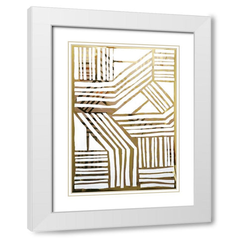 Nokomis I White Modern Wood Framed Art Print with Double Matting by Stramel, Renee W.