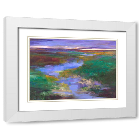 Distant Foothills White Modern Wood Framed Art Print with Double Matting by Finch, Sheila
