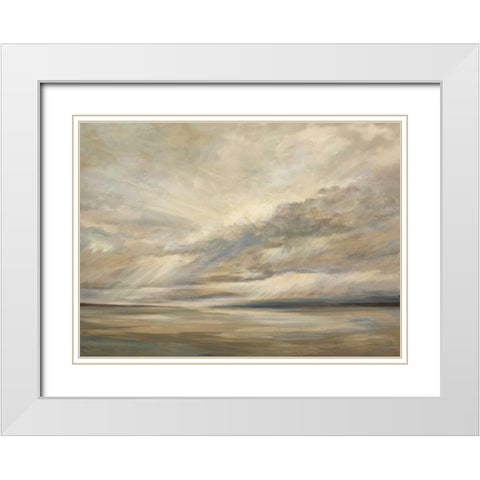 Storm on the Bay White Modern Wood Framed Art Print with Double Matting by Finch, Sheila
