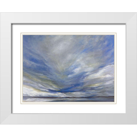 South Bay Storm White Modern Wood Framed Art Print with Double Matting by Finch, Shiela