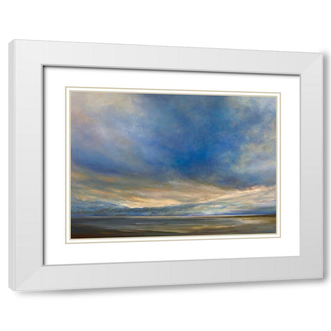 Clouds on the Bay II White Modern Wood Framed Art Print with Double Matting by Finch, Sheila