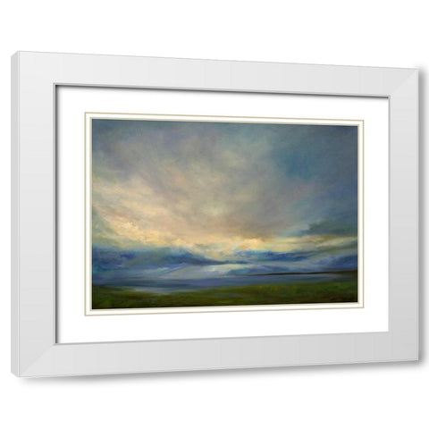 Clouds on the Bay III White Modern Wood Framed Art Print with Double Matting by Finch, Sheila