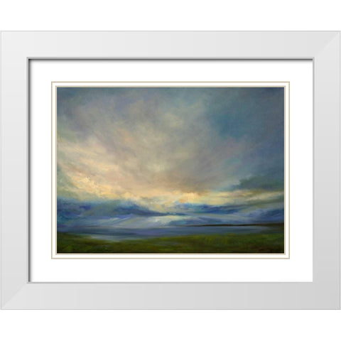 Clouds on the Bay III White Modern Wood Framed Art Print with Double Matting by Finch, Sheila
