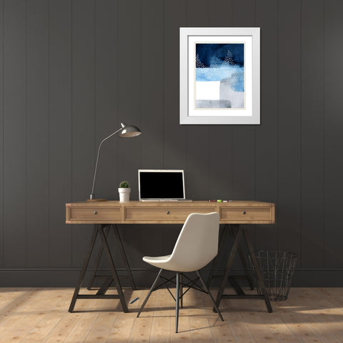 Waterfall Abstract I White Modern Wood Framed Art Print with Double Matting by Popp, Grace