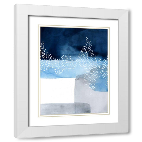 Waterfall Abstract I White Modern Wood Framed Art Print with Double Matting by Popp, Grace