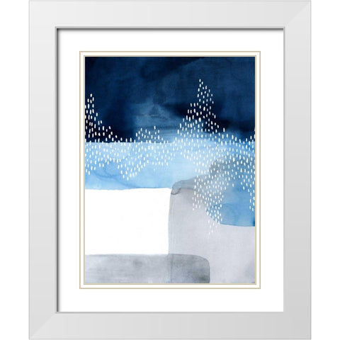 Waterfall Abstract I White Modern Wood Framed Art Print with Double Matting by Popp, Grace