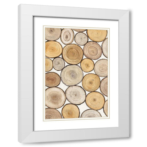 Tree Ring Study I White Modern Wood Framed Art Print with Double Matting by OToole, Tim