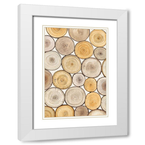 Tree Ring Study II White Modern Wood Framed Art Print with Double Matting by OToole, Tim
