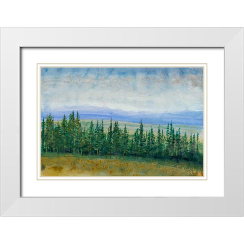 Pine Tops I White Modern Wood Framed Art Print with Double Matting by OToole, Tim