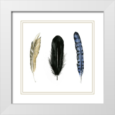 Soft Feathers I White Modern Wood Framed Art Print with Double Matting by Popp, Grace
