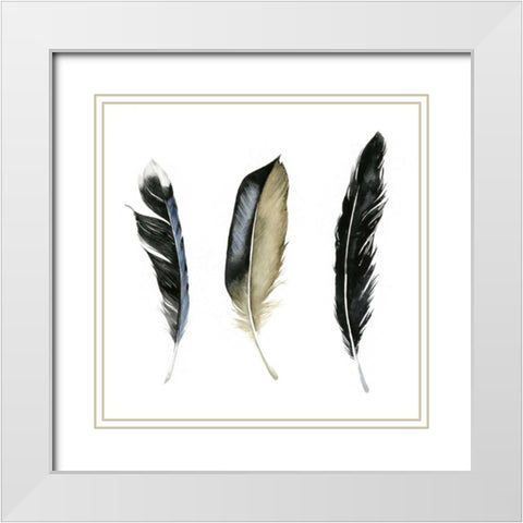Soft Feathers II White Modern Wood Framed Art Print with Double Matting by Popp, Grace