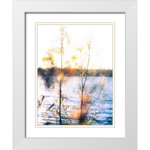 White Rock Sunset I White Modern Wood Framed Art Print with Double Matting by Quintero, Sonja