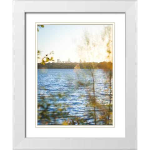 White Rock Sunset II White Modern Wood Framed Art Print with Double Matting by Quintero, Sonja