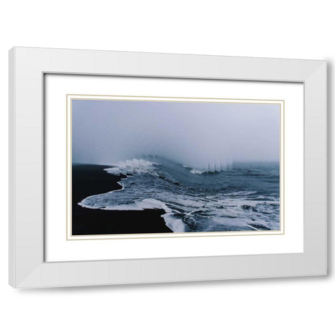 Sea Wave I White Modern Wood Framed Art Print with Double Matting by Wang, Melissa