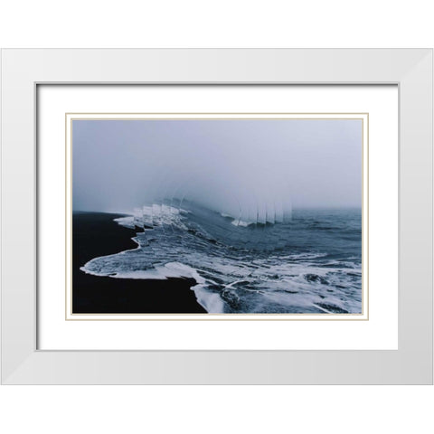 Sea Wave I White Modern Wood Framed Art Print with Double Matting by Wang, Melissa