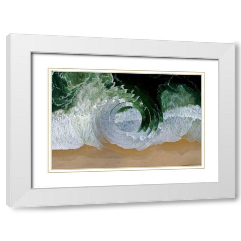 Sea Wave II White Modern Wood Framed Art Print with Double Matting by Wang, Melissa