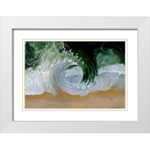 Sea Wave II White Modern Wood Framed Art Print with Double Matting by Wang, Melissa