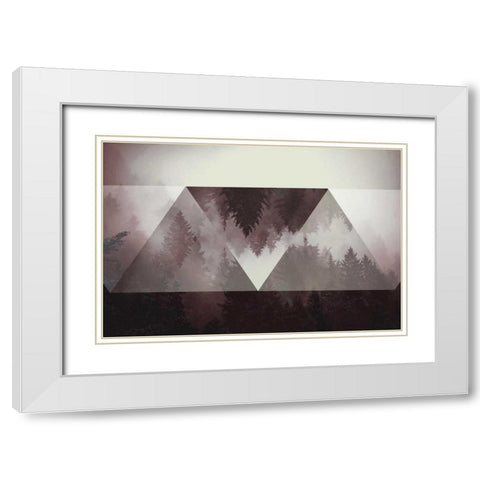 Hill White Modern Wood Framed Art Print with Double Matting by Wang, Melissa