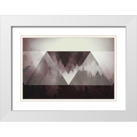 Hill White Modern Wood Framed Art Print with Double Matting by Wang, Melissa