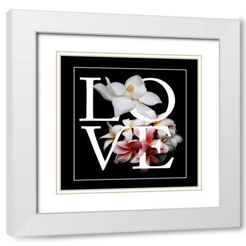 Floral Graphic I White Modern Wood Framed Art Print with Double Matting by Wang, Melissa