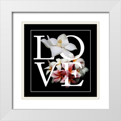 Floral Graphic I White Modern Wood Framed Art Print with Double Matting by Wang, Melissa