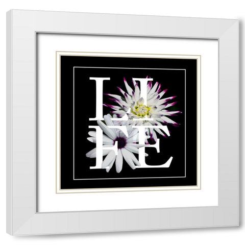 Floral Graphic II White Modern Wood Framed Art Print with Double Matting by Wang, Melissa