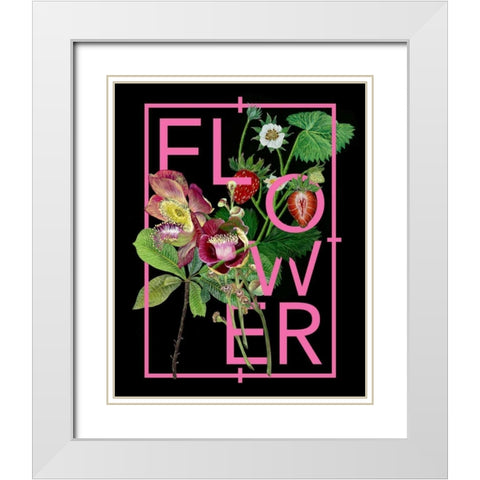 Floral Inspiration I White Modern Wood Framed Art Print with Double Matting by Wang, Melissa