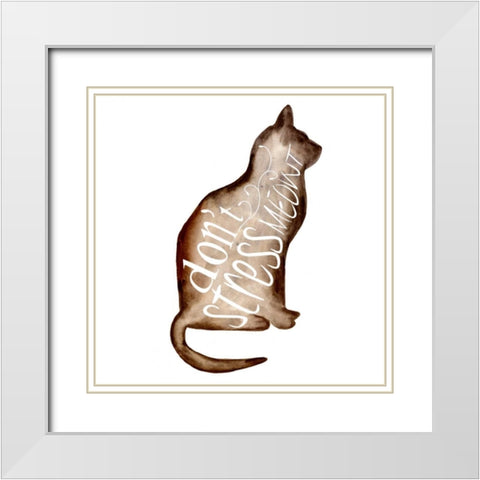 Punny Animal I White Modern Wood Framed Art Print with Double Matting by Wang, Melissa