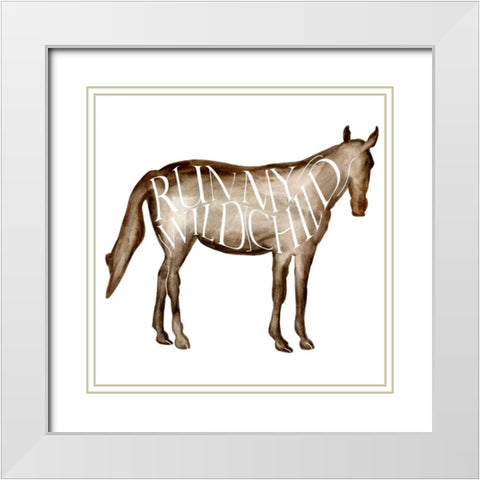 Punny Animal II White Modern Wood Framed Art Print with Double Matting by Wang, Melissa